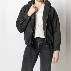 NWT Lilla P Drop Shoulder Felted Jacket in Charcoal— size Large